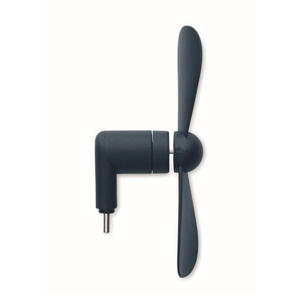 Obrázky: Tmavomodrý prenosný USB-C ventilátor, Obrázok 2
