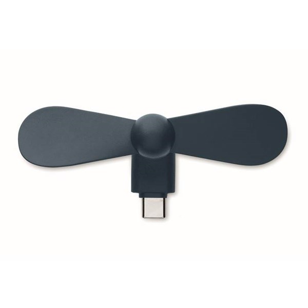 Obrázky: Tmavomodrý prenosný USB-C ventilátor, Obrázok 3