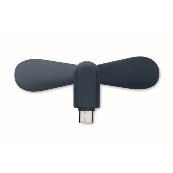 Obrázky: Tmavomodrý prenosný USB-C ventilátor, Obrázok 4