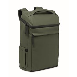 Obrázky: Tmavozelený 15" PU ruksak na notebook