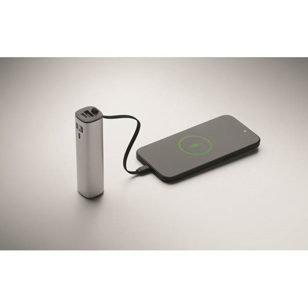 Obrázky: Matne strieborná powerbanka 5000 mAh PD 20W, Obrázok 5