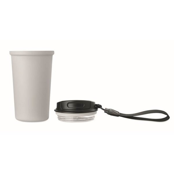 Obrázky: Biely recyklovaný oceľový termohrnček 400ml, Obrázok 6