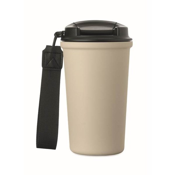 Obrázky: Béžový recyklovaný oceľový termohrnček 400ml, Obrázok 5