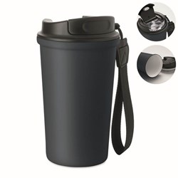 Obrázky: Tmavomodrý recyklovaný oceľový termohrnček 400ml