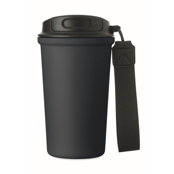 Obrázky: Tmavomodrý recyklovaný oceľový termohrnček 400ml, Obrázok 4