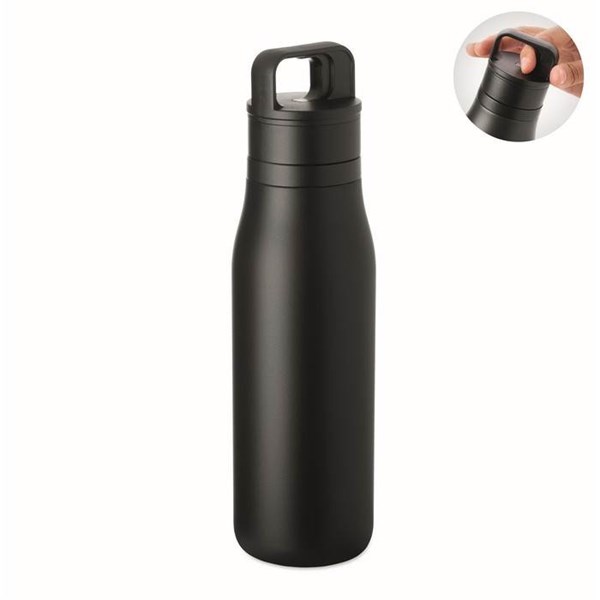 Obrázky: Čierna termoska s dvojitou stenou 500 ml