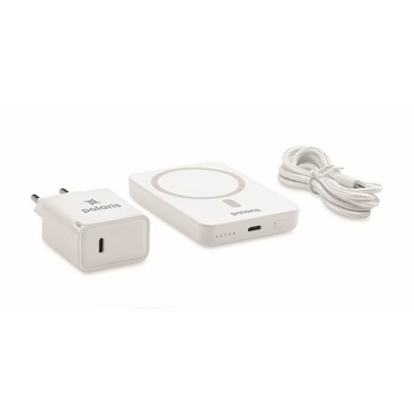 Obrázky: Biela magnetická powerbanka - sada 5000mAh, Obrázok 4