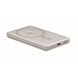 Obrázky: Matne strieborná magnetická powerbanka 5000mAh 15W