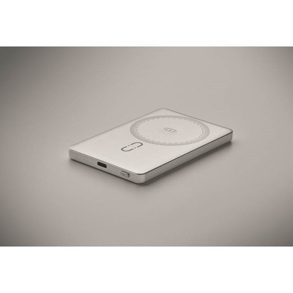 Obrázky: Matne strieborná magnetická powerbanka 5000mAh 15W, Obrázok 5