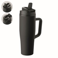 Obrázky: Čierny termohrnček s dvojitou stenou 900 ml
