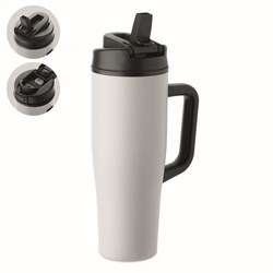 Obrázky: Biely termohrnček s dvojitou stenou 900 ml