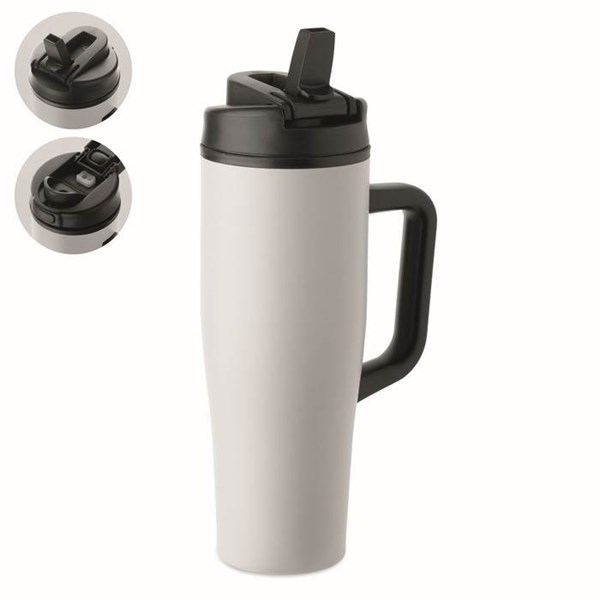 Obrázky: Biely termohrnček s dvojitou stenou 900 ml