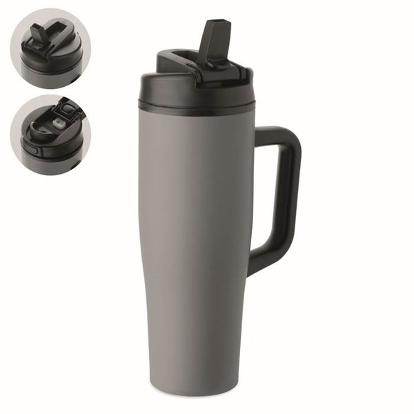 Obrázky: Sivý termohrnček s dvojitou stenou 900 ml