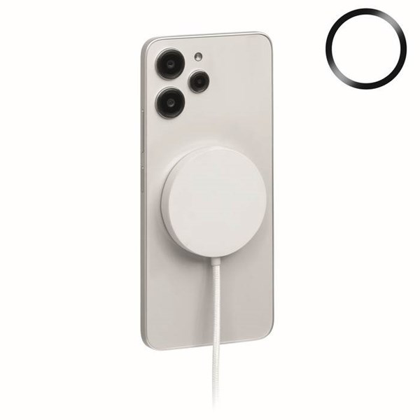 Obrázky: Biela magnetická bezdrôtová nabíjačka 25W