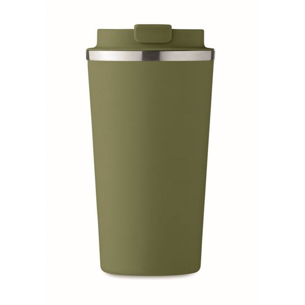 Obrázky: Dvojstenný nerez hrnček 510 ml, tm. zelený, Obrázok 4