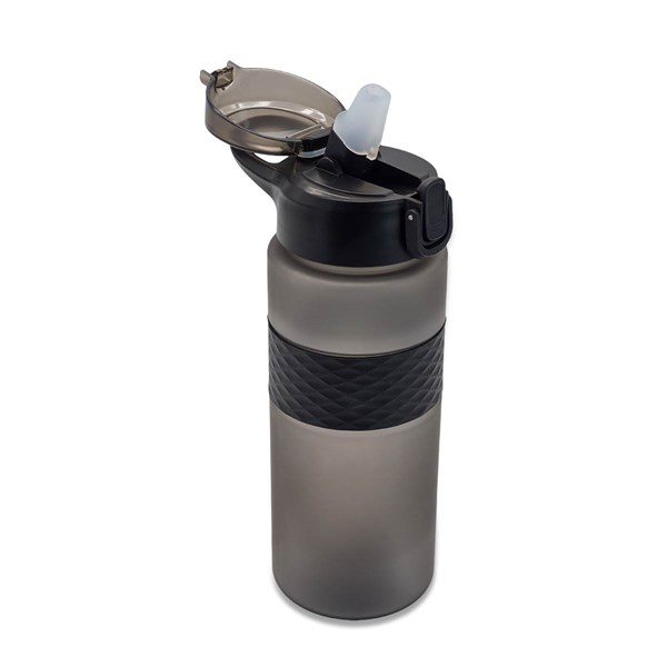 Obrázky: RPET fľaša so slamkou 700 ml, čierna, Obrázok 3