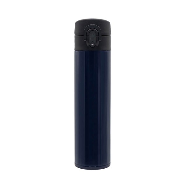 Obrázky: Tmavomodrý nerezový termohrnček / termoska 350 ml
