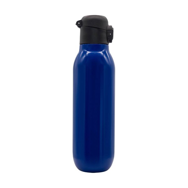 Obrázky: Dvojstenná vákuová kov. termoska 500 ml, modrá, Obrázok 2