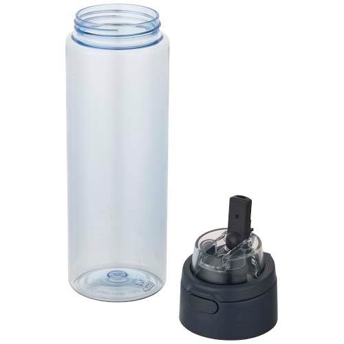 Obrázky: RPET fľaša 700ml so sklop. slamkou, priehľad.modrá, Obrázok 6