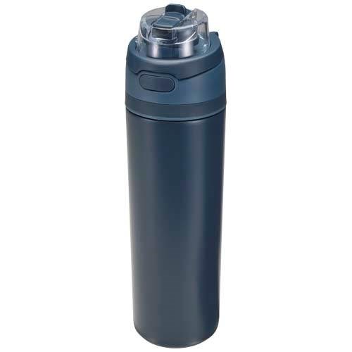 Obrázky: Nerez fľaša 800ml, sklop. slamka, námornícka modrá