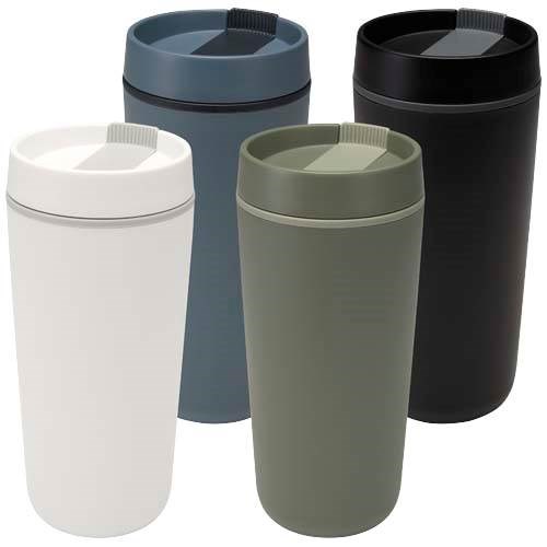 Obrázky: Plast.termohrnček 480ml,dvojitá stena,priehľ.modrá, Obrázok 6