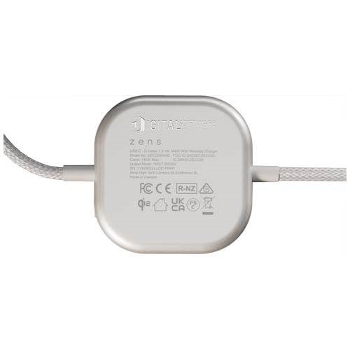 Obrázky: Zens Pro 2 140W hliník.nabíjací kábel 2v1, biely, Obrázok 4