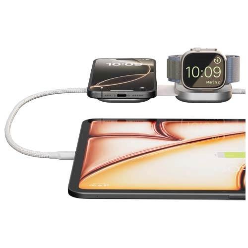 Obrázky: Zens Pro 3 140W hliník.nabíjací kábel 3v1, biela, Obrázok 5