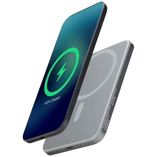 Obrázky: Magnet. powerbanka 5000mAh, rec.hliník, sivá
