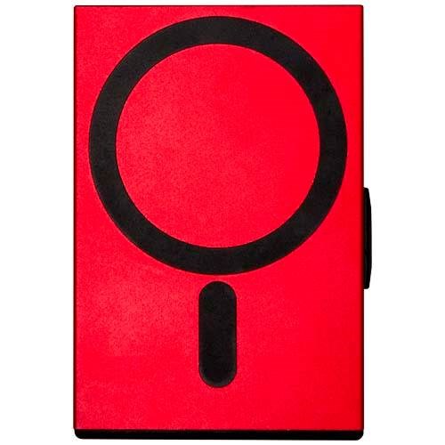Obrázky: Magnet. držiak RFID kariet, hliník, červená, Obrázok 2