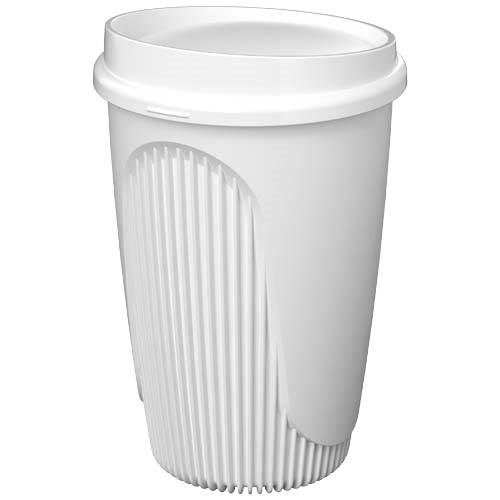 Obrázky: Hrnček 350 ml s viečkom, rec. plast, biela