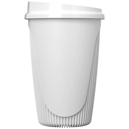 Obrázky: Hrnček 350 ml s viečkom, rec. plast, biela, Obrázok 7