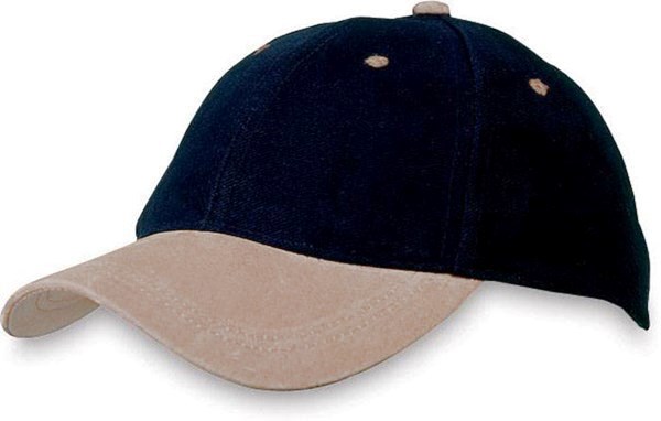 Obrázky: Baseballová čiapka s koženým šiltom, čierna/hnedá