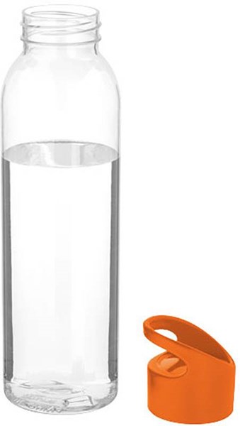 Obrázky: Transparentná fľaša s oranžovým viečkom, 650 ml, Obrázok 2