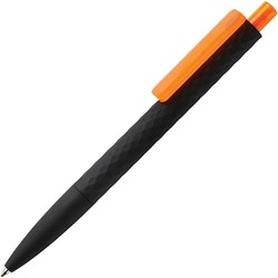 Obrázky: Čierne pero Smooth touch,diamant.vzor,oranž. klip