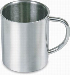 Zobrazit detaily pro Kovový hrnček s dvojitou stenou, 300ml, strieborná Obrázky: Kovový hrnček s dvojitou stenou, 300ml, strieborná