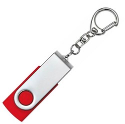 Obrázky: Twister str.-červený USB flash disk,prívesok,2GB