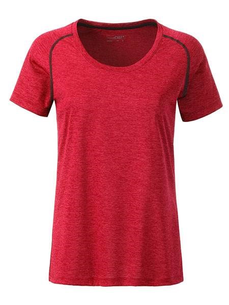 Obrázky: Dámske funkčné tričko SPORT 130, červený melír XXL, Obrázok 2