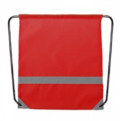 Obrázky: Červený polyesterový ruksak s reflexnými dielmi