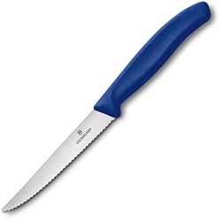 Obrázky: Modrý steakový nôž VICTORINOX s vlnkovou čepeľou