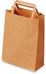 Zobrazit detaily pro Papierová taška,18x8x25cm,ploché držadlo,prírodná Obrázky: Papierová taška,18x8x25cm,ploché držadlo,prírodná