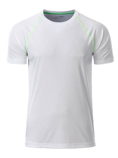 Obrázky: Pánske funkčné tričko SPORT 130,biela/zelená XXL, Obrázok 2