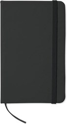 Obrázky: Čierny linajkový zápisník s elastickou páskou, A6