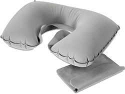 Zobrazit detaily pro Nafukovací cestovný vankúš, šedá Obrázky: Nafukovací cestovný vankúš, šedá