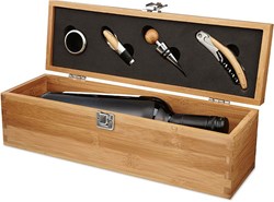 Zobrazit detaily pro Bambusový box na fľašu vína s príslušenstvom Obrázky: Bambusový box na fľašu vína s príslušenstvom