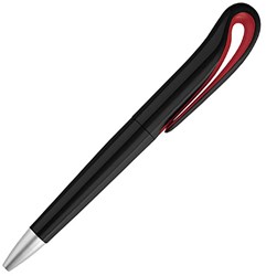 Obrázky: Čierne plastové pero s červeným detailom