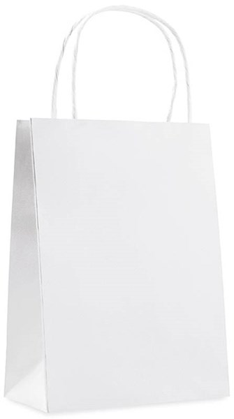 Obrázky: Papierová taška 16x10x23 cm, krútená šnúra, biela, Obrázok 2