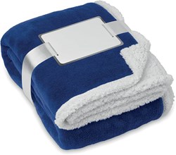 Obrázky: Modrá flísová deka s podšitím a komplimentkou