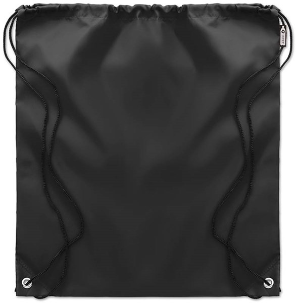 Obrázky: Čierny ruksak so šnúrkami zo 190T RPET, Obrázok 3