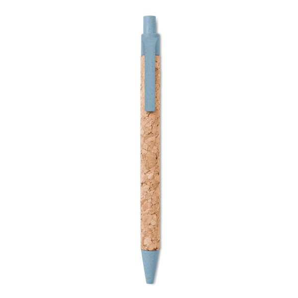 Obrázky: Korkové pero s modrými doplnkami