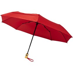 Obrázky: Recyklovaný skladací dáždnik automatický červený
